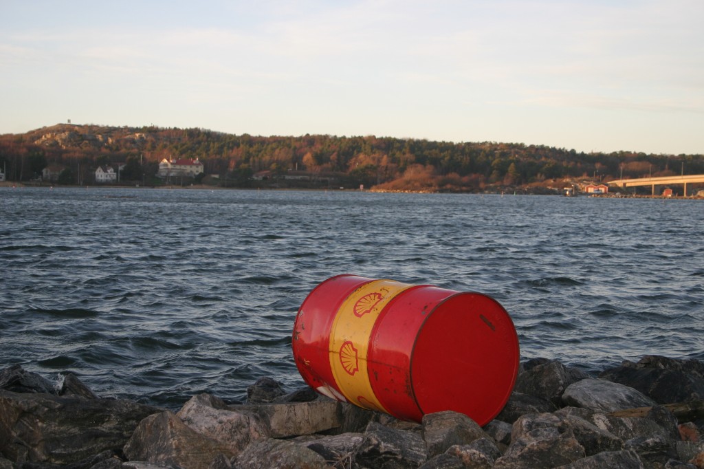 oil drum at sea