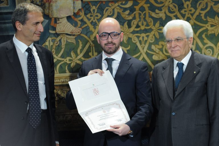 Premio Leonardo a Francesco Galizia dal Presidente Mattarella