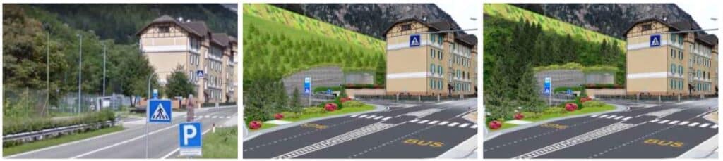 Discarica bonificata BBT Vista attuale e simulazione 2021 e 2031